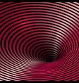wormhole optical illusion glossy red background vector image