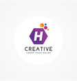 creative hexagonal letter h logo vector image vector image