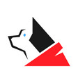 dog head symbol on white backdrop vector image vector image