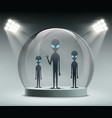 aliens under a glass dome vector image