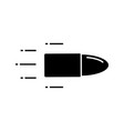 flying bullet glyph icon vector image vector image