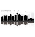 San antonio texas city skyline black and white Vector Image