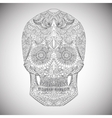 day of the dead hand drawn skull ornamentrd vector image vector image