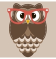 brown owl with glasses vector image vector image