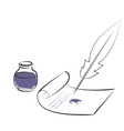 inkwell pen paper vector image vector image