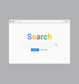 search bar browser engine internet mockup page vector image