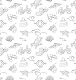 summer icons seamless line pattern doodle style vector image vector image