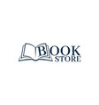 bookstore logo template design logo open book vector image vector image
