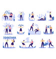business partners cooperation set vector image vector image