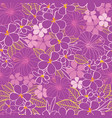 purple and pink tropical flowers hibiscus vector image