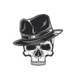 vintage of a skeleton in a hat vector image vector image