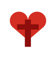 cross heart icon in on white background vector image