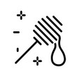 honey dripping from wooden dipper linear icon vector image