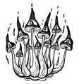mystical psychedelic mushroom vector image vector image