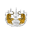 thai traditional painting tattoo tiger vector image