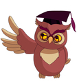 wise owl with graduation cap vector image