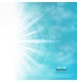 abstract of blue sky with sun burst in side vector image
