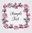 floral frame with sample text on beige background vector image