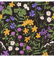 floral pattern seamless botanical background vector image