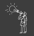 man in suit with loudspeaker and lightbulb icon vector image vector image