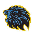 angry lion roaring logo vector image vector image