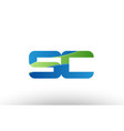 blue green sc s c alphabet letter logo vector image vector image