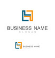 line square letter h logo vector image