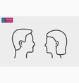man and woman profile line icons editable vector image