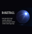 silhouette of a basketball ball dots lines vector image