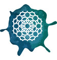 arabesque seal stamp round geometric element vector image