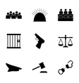 justice icons set vector image