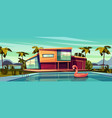 luxury villa with swimming pool cartoon vector image