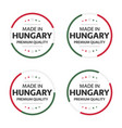 set four hungarian icons made in hungary vector image