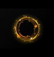 shiny light circle frame with yellow foliage png vector image