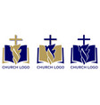 church logo set symbol christianity cross vector image