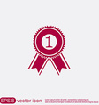 first place ribbon rosette icon victory vector image