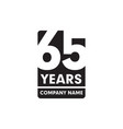 65th year anniversary emblem logo design vector image