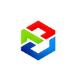 abstract polygon colored business company logo vector image