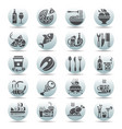 black on white circle button set of flat vector image vector image