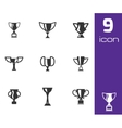 black trophy icons set vector image
