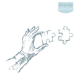 drawn hand connecting puzzle solutions sketch vector image