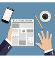 man reading a newspaper vector image
