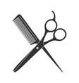 Scissors and comb stylist hair dryer symbol Vector Image