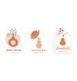 abstract bohemian art aesthetic logo design vector image vector image