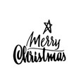 merry christmas lettering template monochrome vector image