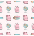 school bag and globe seamless vector image