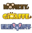 set cute cartoon wild animals vector image vector image