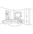 bathroom interior bath room furniture set vector image