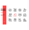 coronavirus disease - line design style icons set vector image