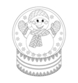 entangle christmas snow globe with snowman hand vector image